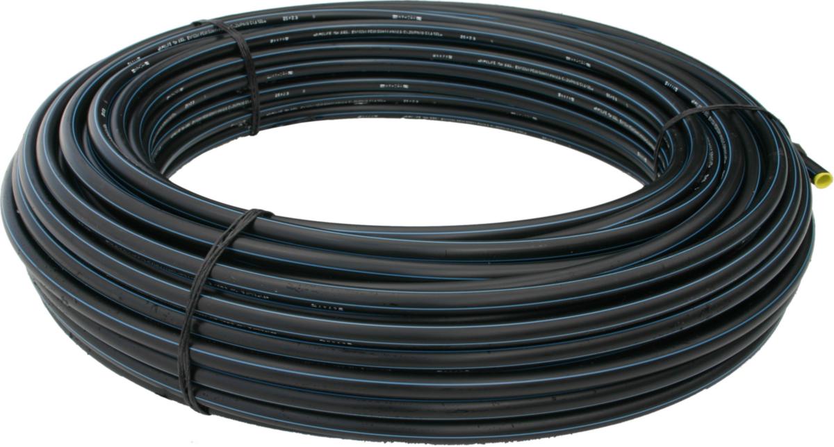 PEM-rör PE100-RC PN16 blå stripe, rulle - 25X2.3 PEM-RÖR SDR11 PN16 L=100M PE100-RC BLÅ STRIPE