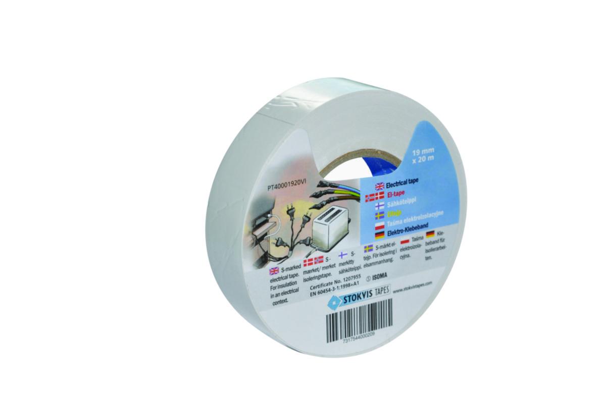 Eltejp Stokvis - TEJP EL 19MM X 20M VIT STOKVIS PT40001920WH