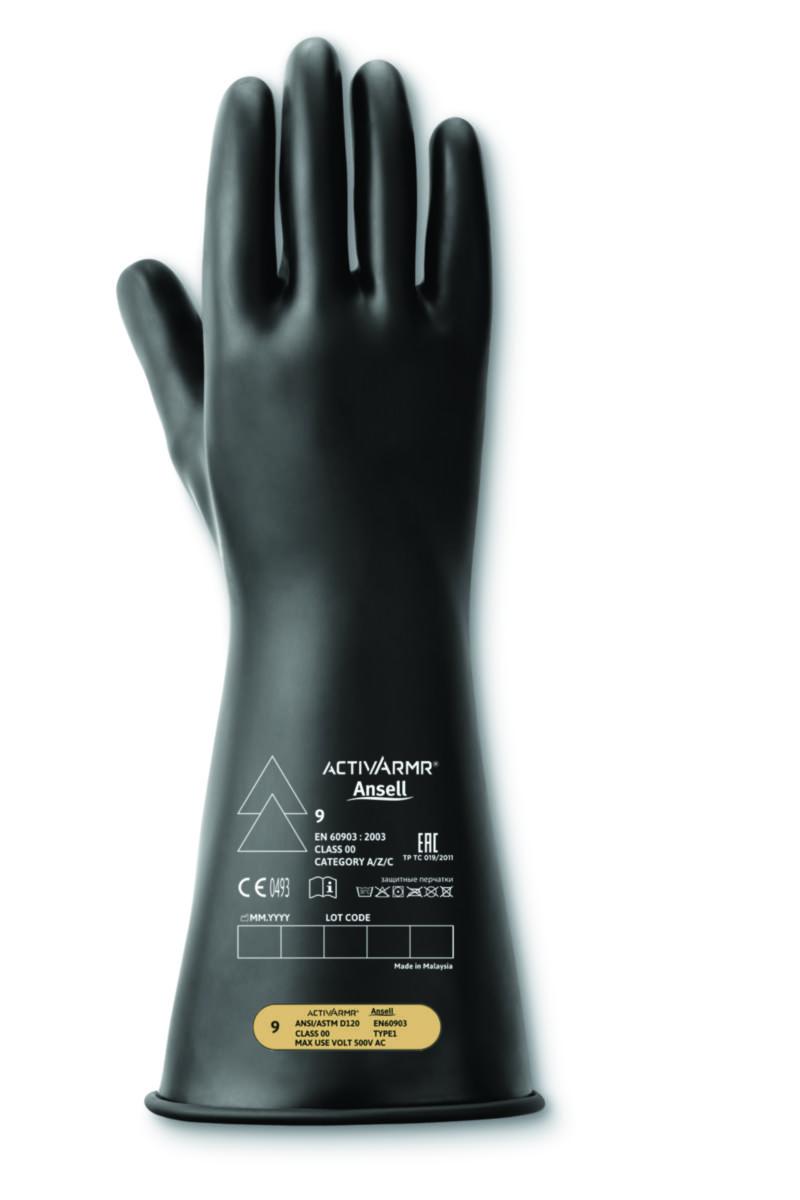 Handske Ansell RIG0014B Högspänn - HANDSKE ANSELL SVART RIG0014B HÖGSPÄNN KLASS 00 356MM STL 11