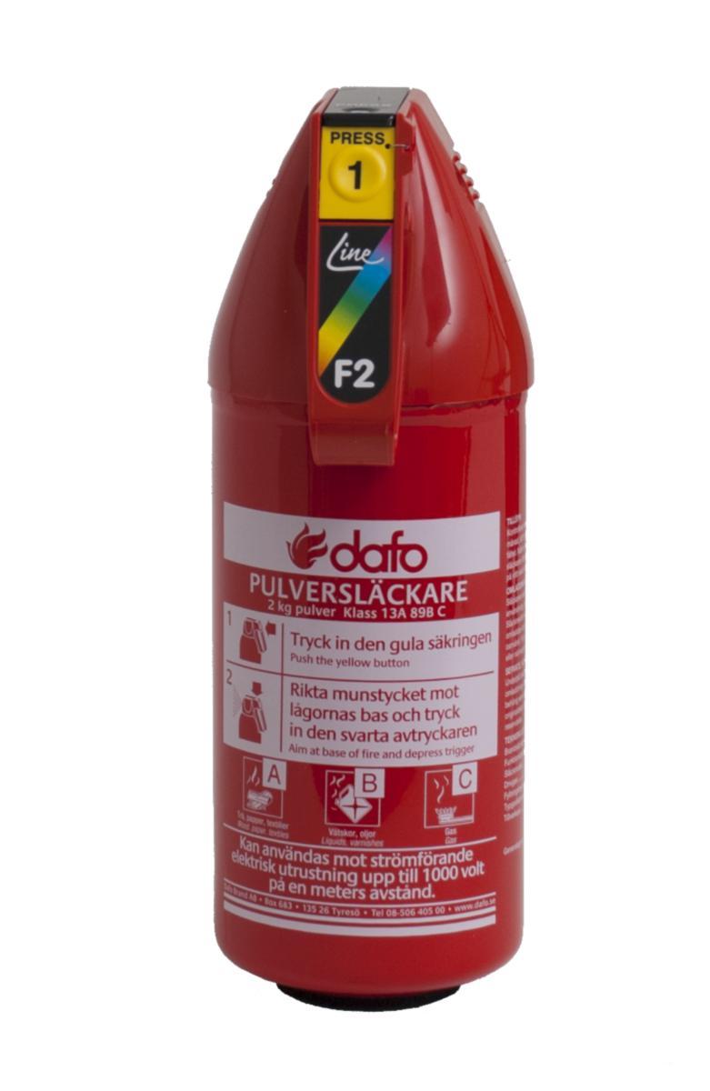 Brandsläckare Dafo Pulver Primex PK - BRANDSLÄCKARE PULVER 2 KG DAFO F 2 GM, 13A 89B C,MKAPSEL