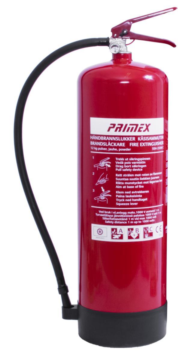 Brandsläckare Dafo Primex PK Pulver - BRANDSLÄCKARE PULVER 12 KG PRIMEX PK 12 K, 55A 233B C