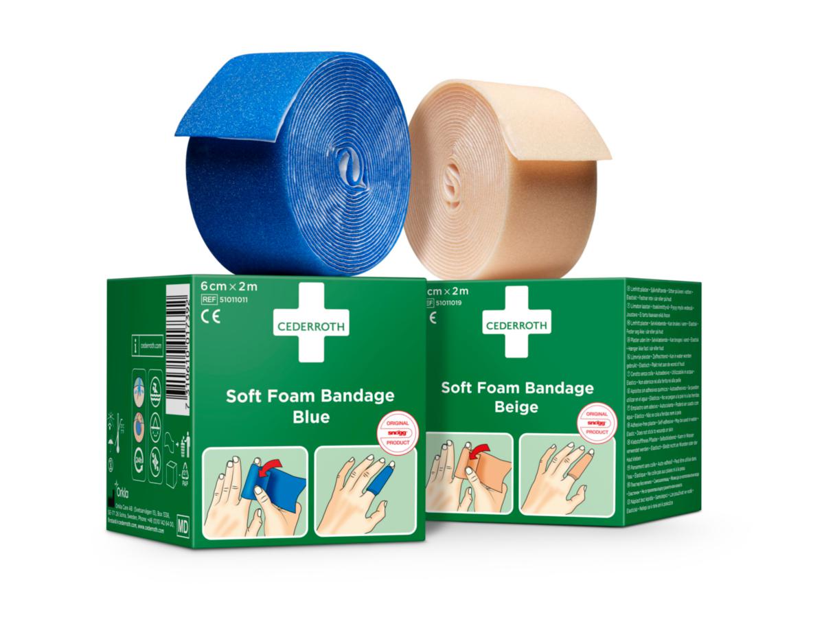 Förband Cederroth Soft Foam - FÖRBAND SOFT FOAM BLÅ 6CMX2M CEDERROTH 51011011