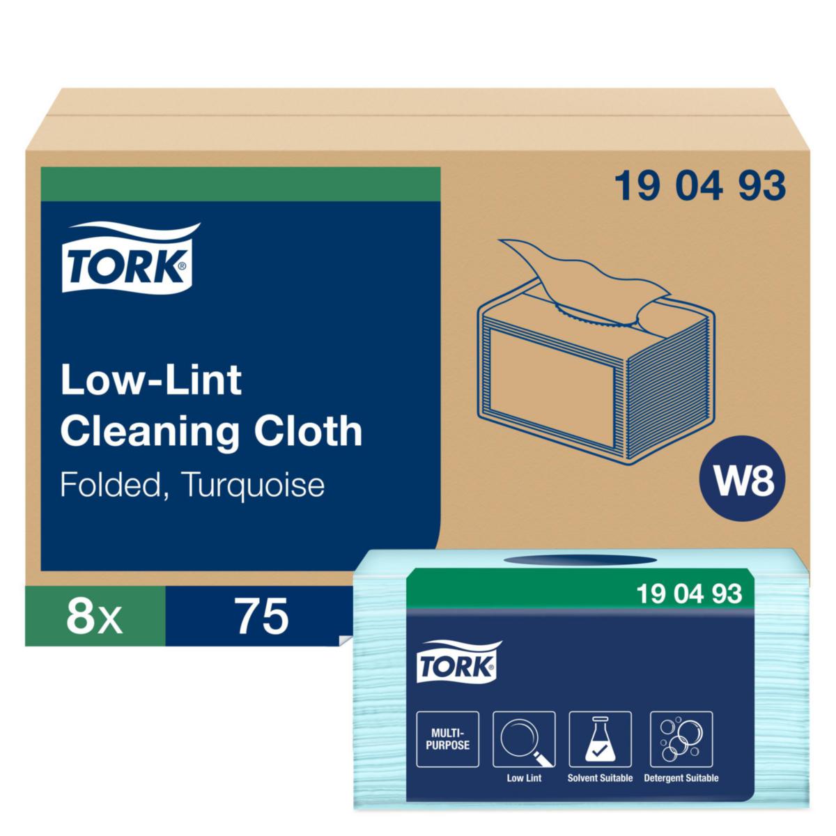 Rengöringsduk Precision Tork W8 - RENGÖRINGSDUK TORK PRECISION W8 27X38CM TURKOS 75ST/FRP