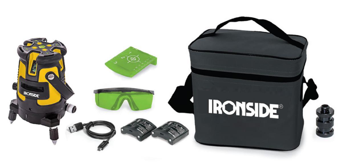Korslaser Ironside - KORSLASER GRÖN IRONSIDE 1HORISONT 4VERTIK90°+LOD102381