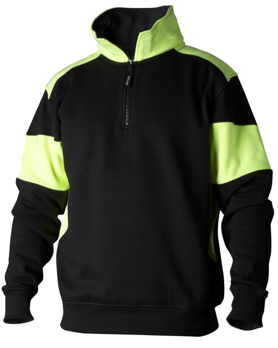 Sweatshirt Top Swede 222 - SWEATSHIRT TOPSWEDE 222117 SVART/GUL HALV ZIP S