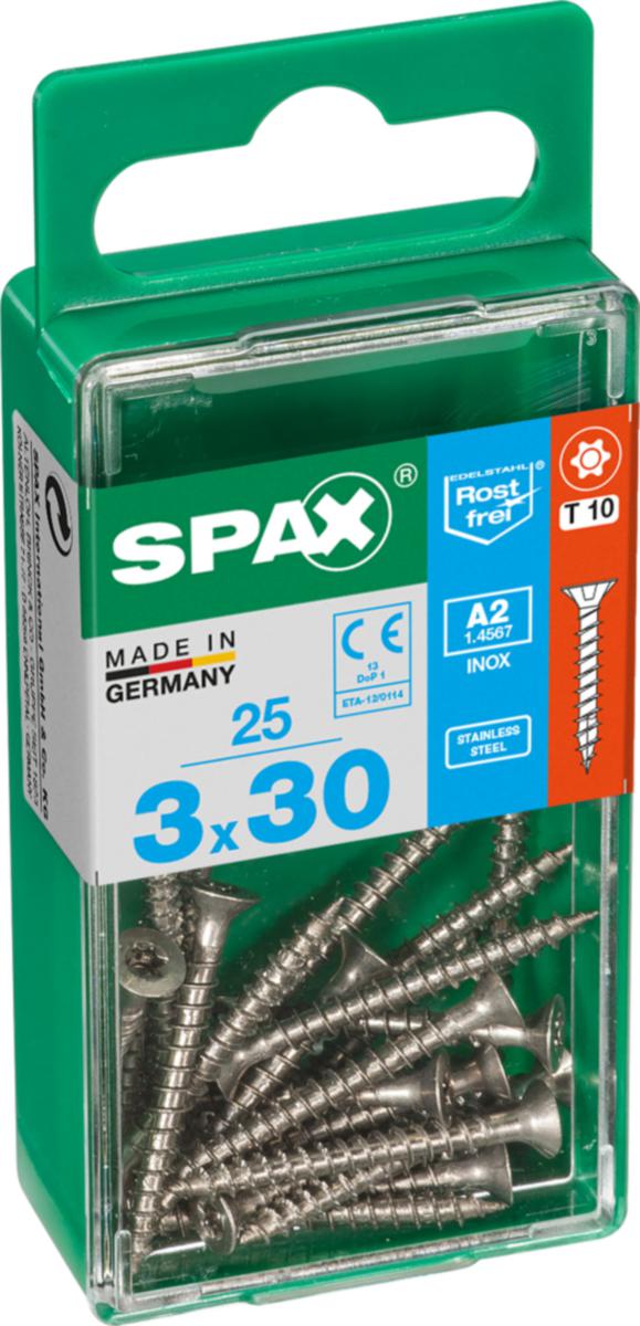 Träskruv TFT SPAX rostfri A2 SB-pack - TRÄSKRUV TFT SPAX A2 T10 HG 3X30 25ST