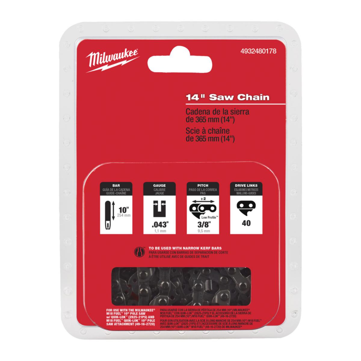 Sågkedja Milwaukee M18 FTHCHS - SÅGKEDJA .325X356X1,1 MM MILWAUKEE 4932480178