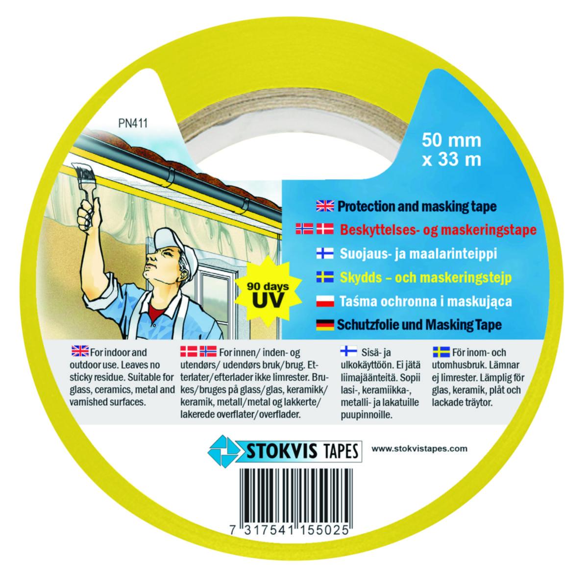 Skyddstejp utomhus Stokvis - TEJP PLAST GUL 50X33M INOMHUS STOKVIS PN4115033YE