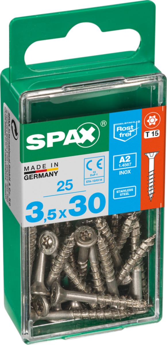 Träskruv TFT SPAX rostfri A2 SB-pack - TRÄSKRUV TFTD SPAX A2 T15 3,5X30 25ST