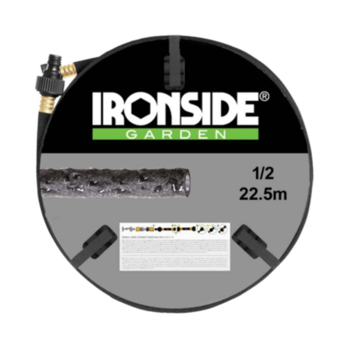 Droppslang Ironside 1/2" - DROPPSLANG IRONSIDE 1/2" 22,5M SVART M KOPPL 500362