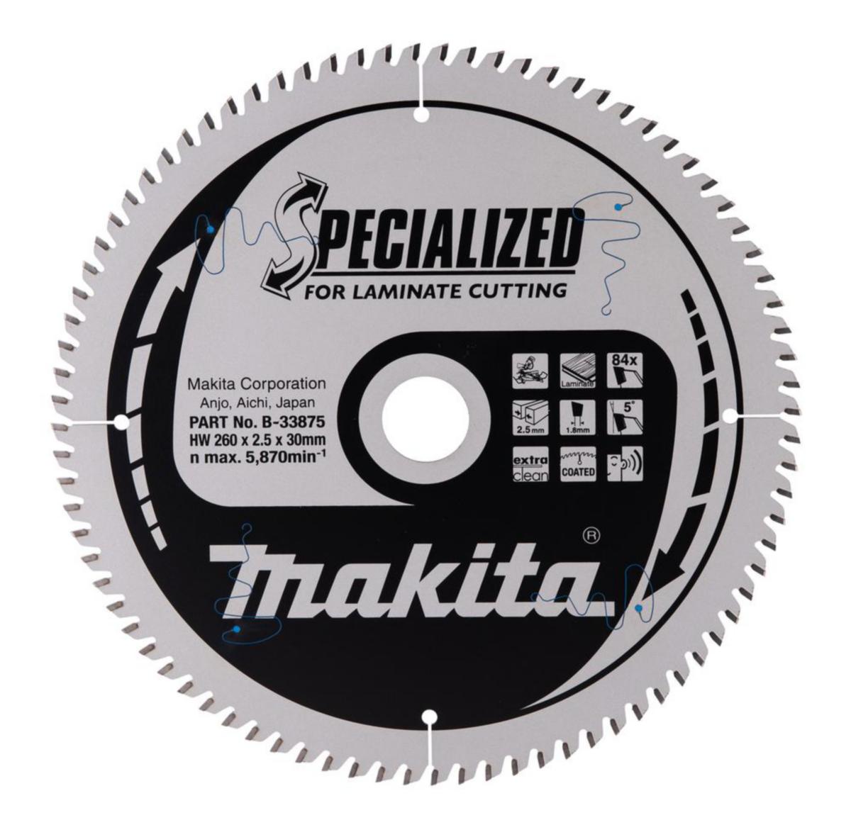 Sågklinga Trä/mdf Makita för Batterisågar - SÅGKLINGA LAMINAT 260X30X84T MAKITA B-33875