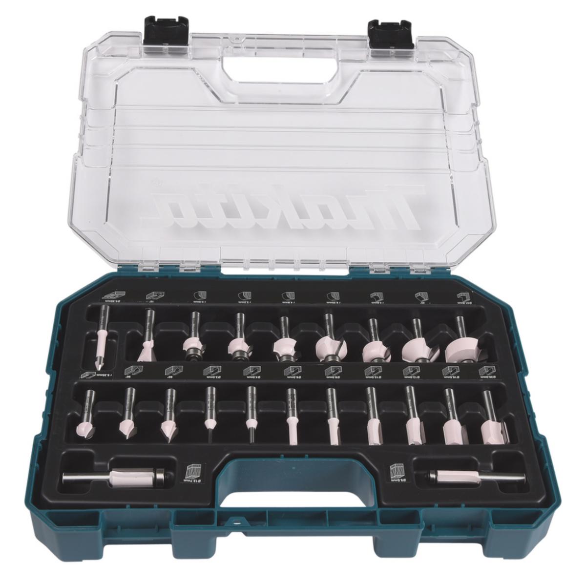 Fräsboxar Makita 8 mm 22 delar - FRÄSSET 22 DELAR 8MM MAKITA D-74778