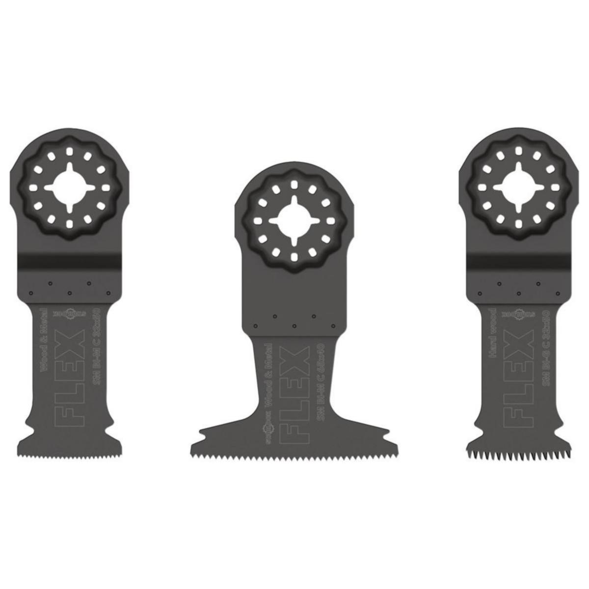 Sågbladsset FLEX - SÅGBLADSET FLEX SM BI-SET VE3 TRÄ METALL 2X 32X50 1X 64X40MM