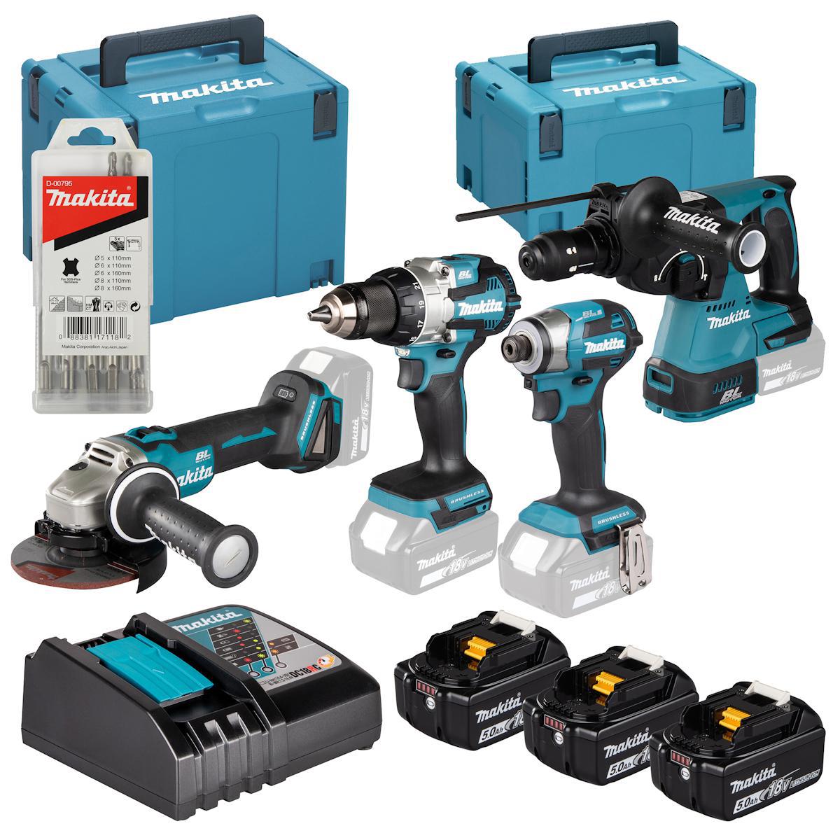 Kombikit Makita DLX4196JX1 - KOMBOKIT 18V 4MASK 3X5.0AH MAKITA DLX4196JX1
