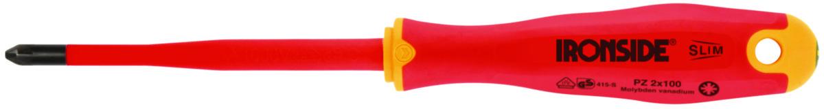 Skruvmejsel Ironside PZ Slim 1000V - SKRUVMEJSEL SL1000V PZ1X80MM SLIM 3-KOMP.IRONSIDE 100629