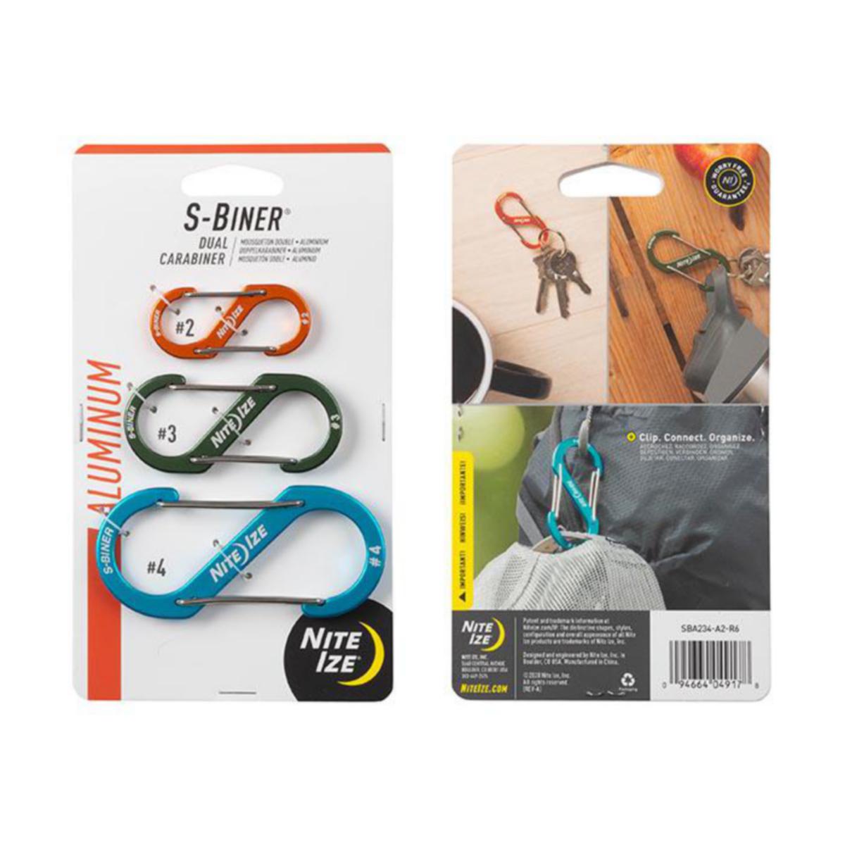 Karbinhake S-Biner dubbel - KARBINHAKAR S-BINER UTR ALU 3 PACK