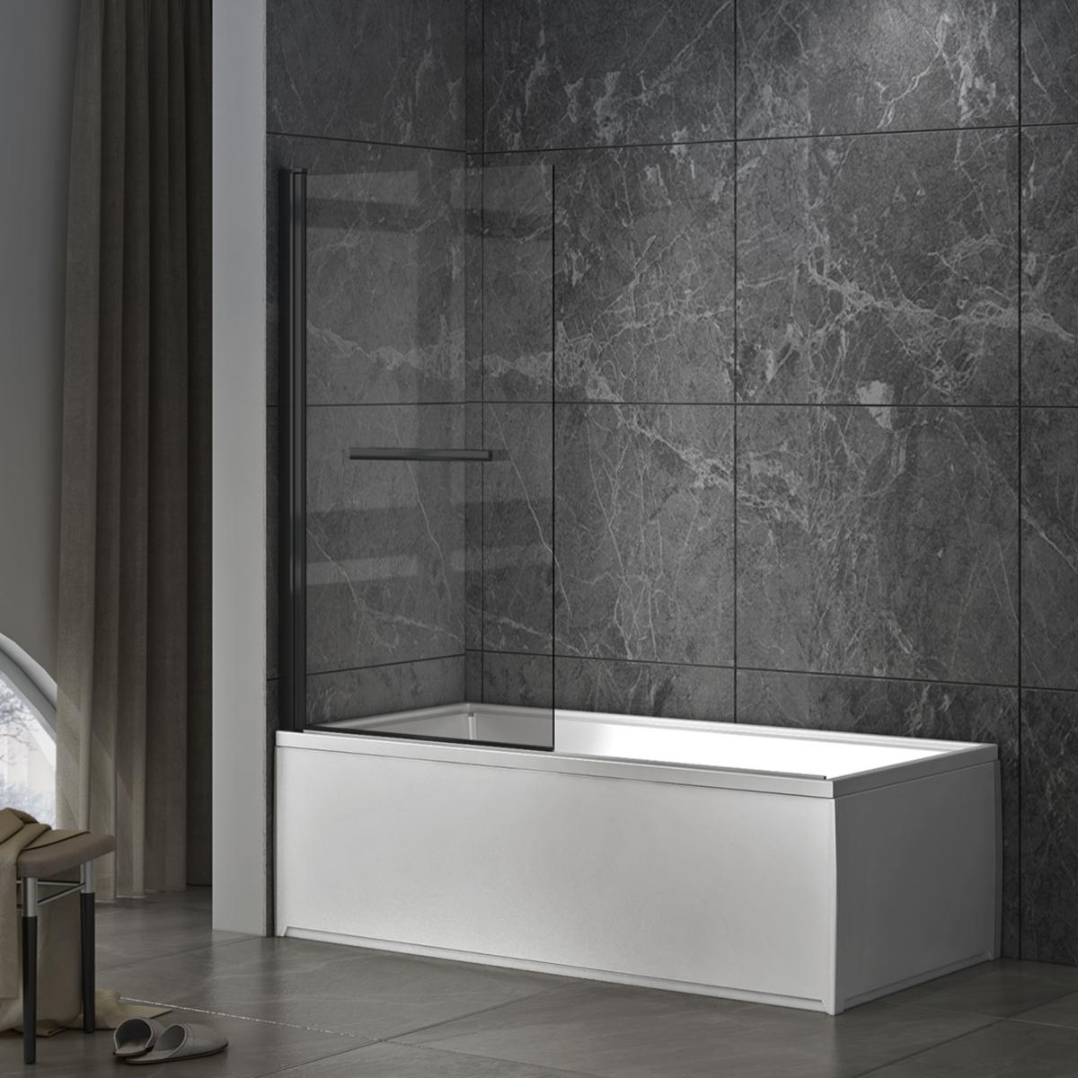 Badkarsvägg Imber II - BADKARSVÄGG IMBER II 140X80CM KROM/KLARGLAS