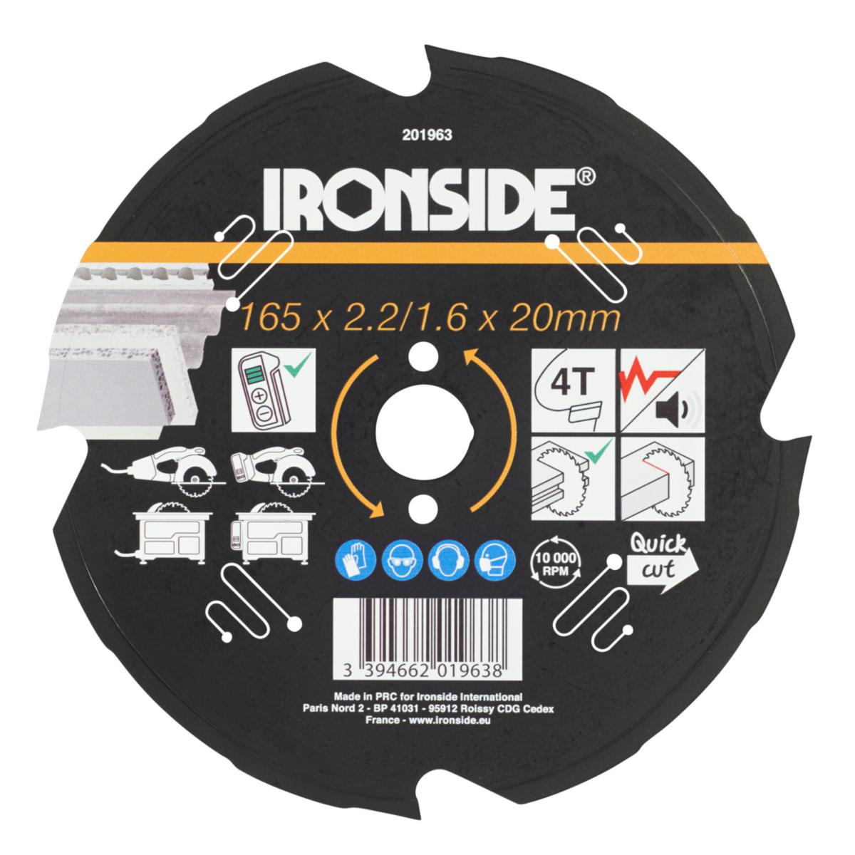 Sågklinga Ironside Fibercement - CIRKELSÅGKLINGA IRONSIDE 165MM FIBERCEMENT HÅL 20/16MM201963