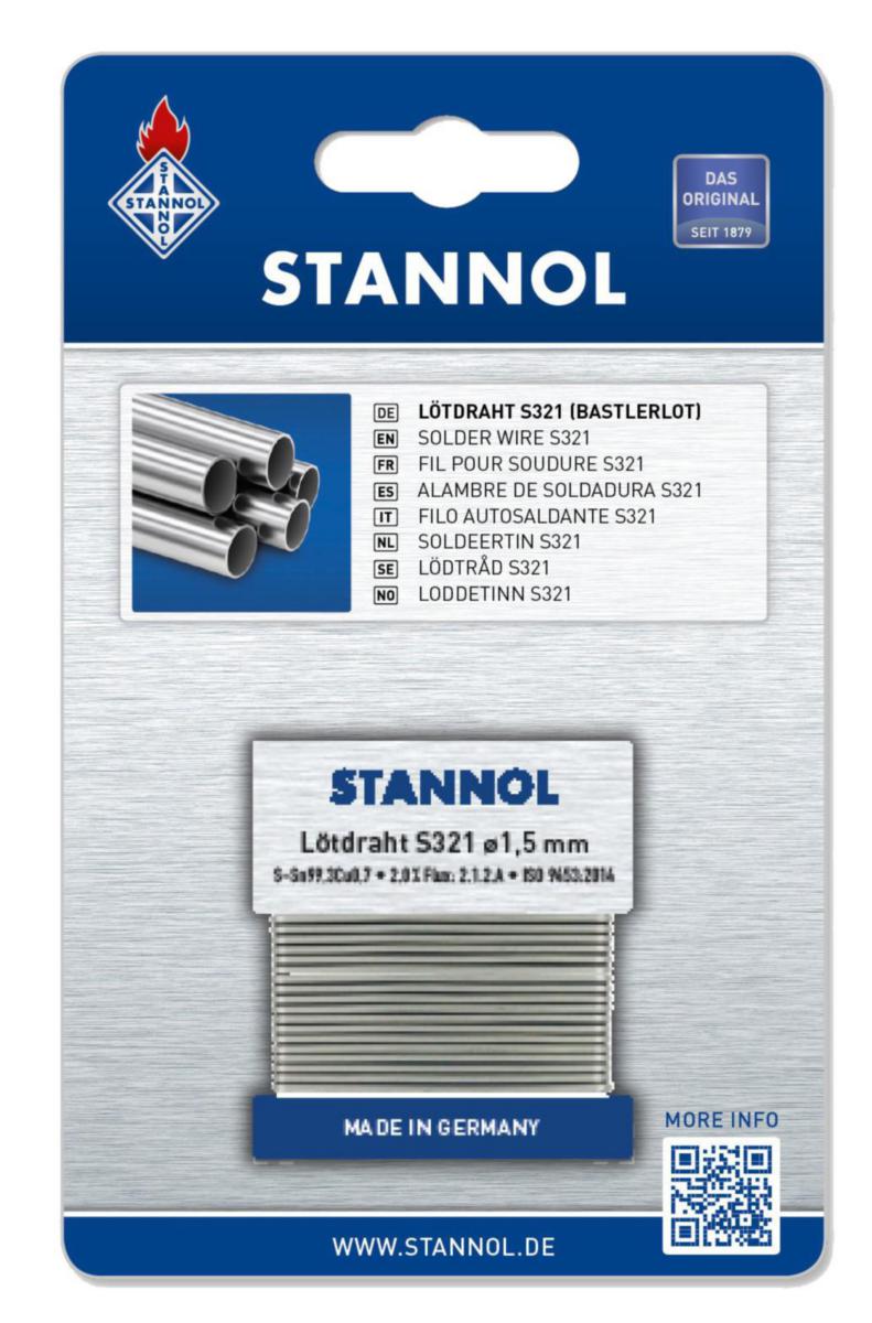 Lödtråd Stannol S 321 BF - LÖDTRÅD STANNOL S 321 BF 1.5MM 18G 940013 SB BLYFRI