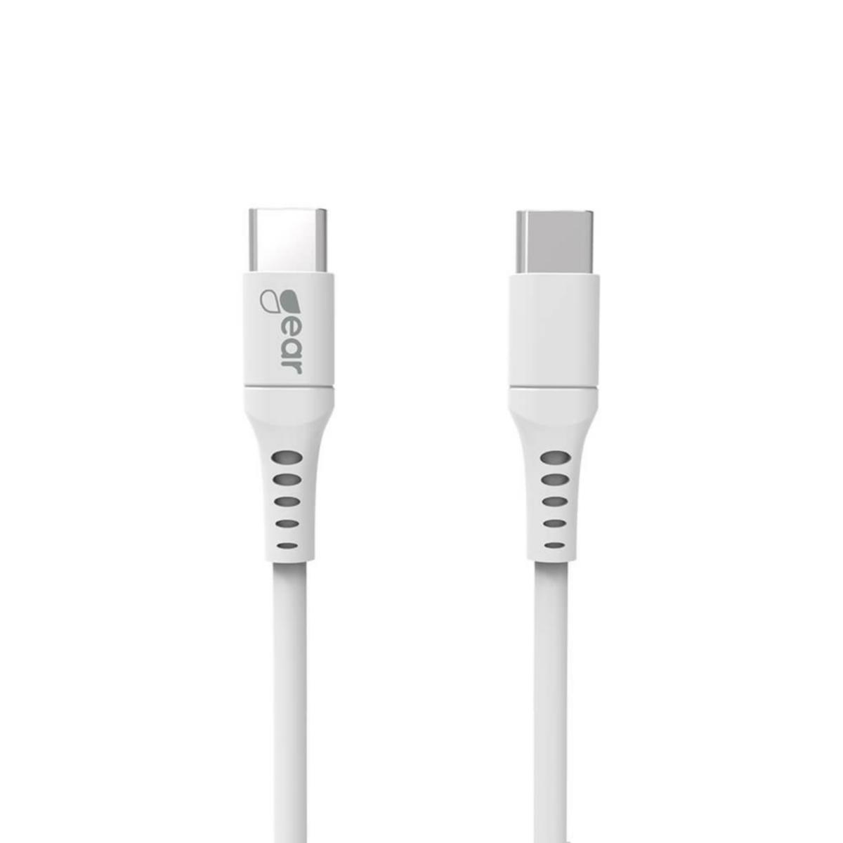 Laddkabel, USB-C till USB-C - LADDKABEL USB-C TILL USB-C 2.0 1 M. VIT RUND KABEL