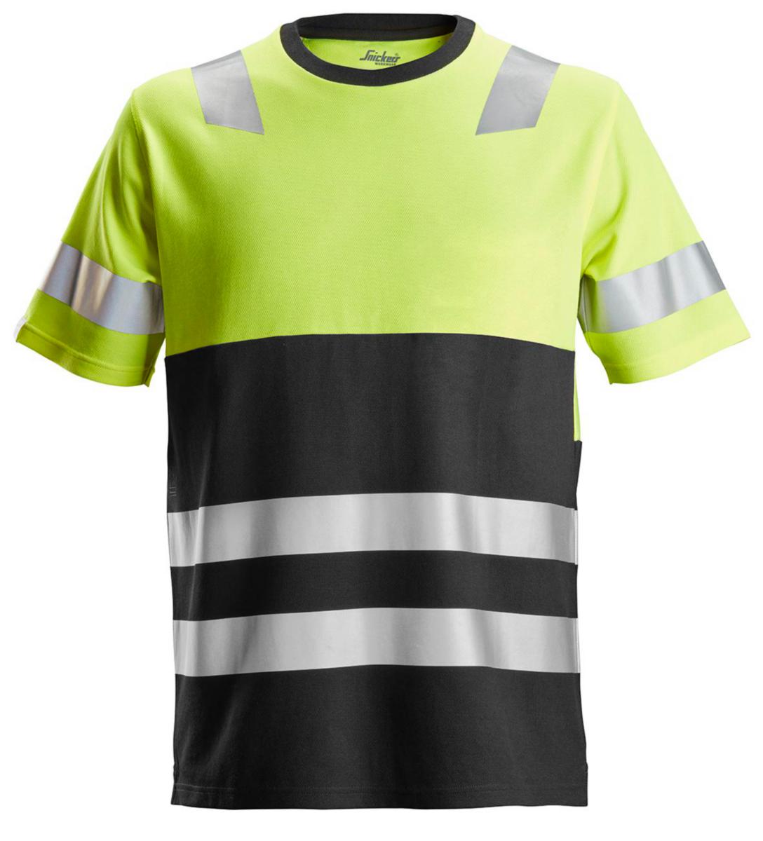 T-shirt Snickers 2534 - T-SHIRT 2534 VARSEL GUL/SV XL SNICKERS 25346604007