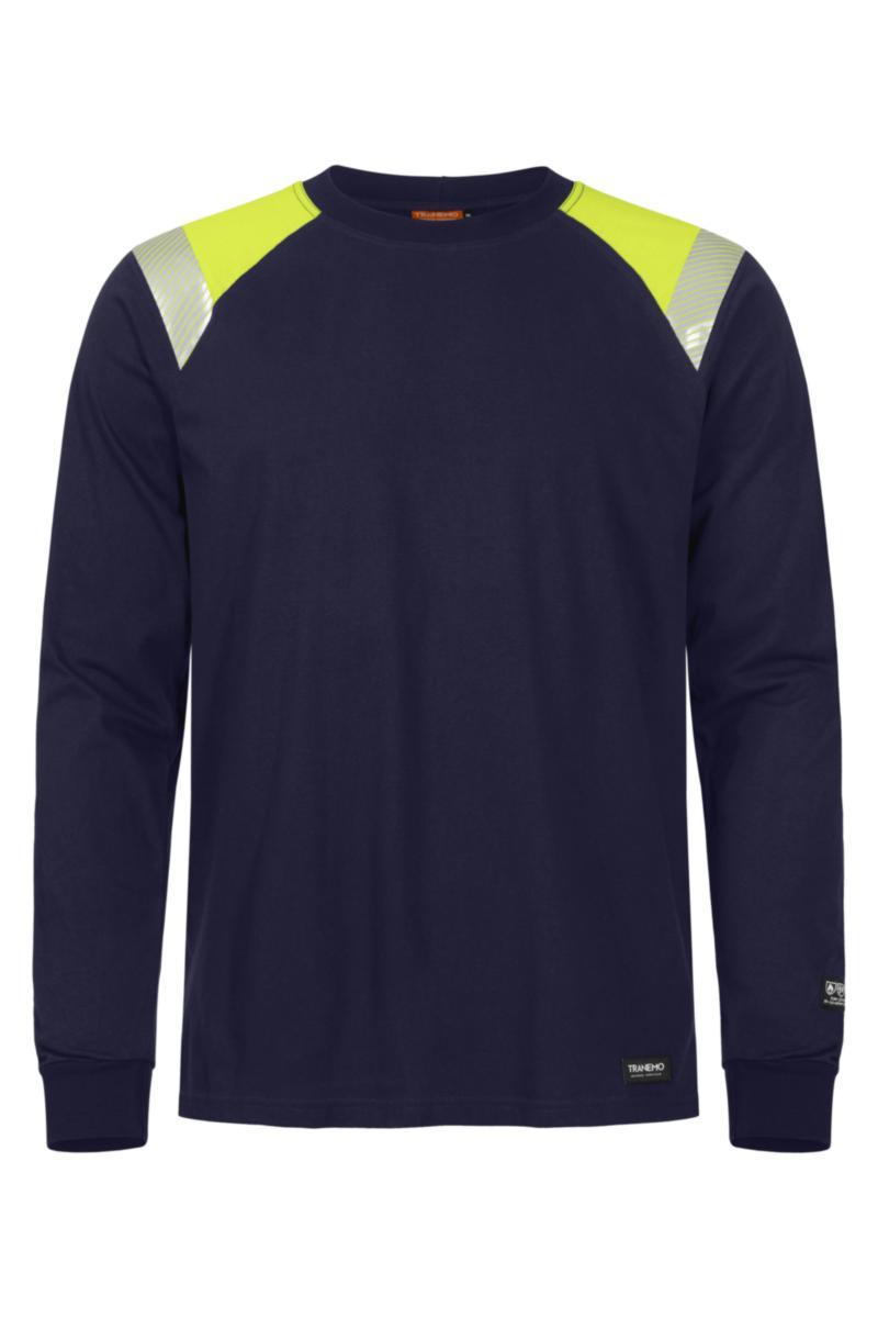 T-shirt Tranemo 6372-89 - T-SHIRT TRANEMO 6372-89 MAR/ GUL FLAM LÅNGÄRMAD STL 3XL