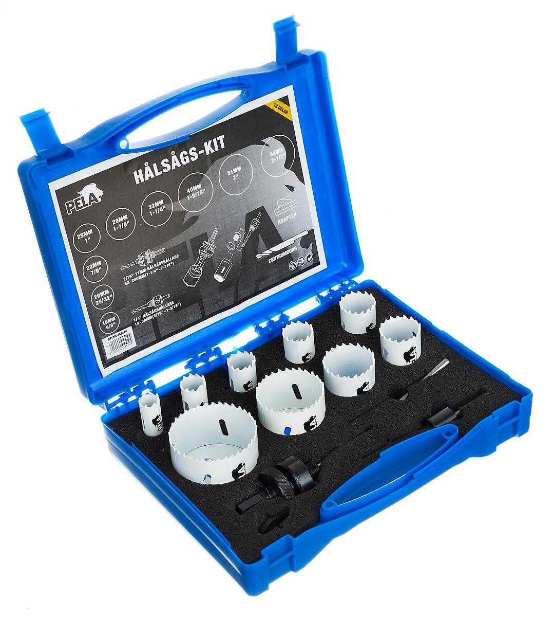 Hålsågsats PELA 13 delar - HÅLSÅGSATS 13-DELAR PELA 488440