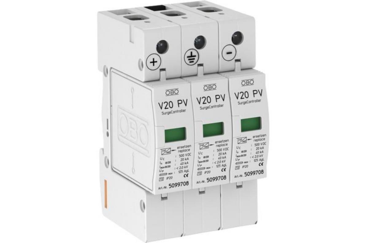 Överspänningsskydd solceller typ 2 V20 1000V - ÖVERSPÄNNINGSSKYDD TYP2 SOLCELL 1000V DC V20-C 3PH1000
