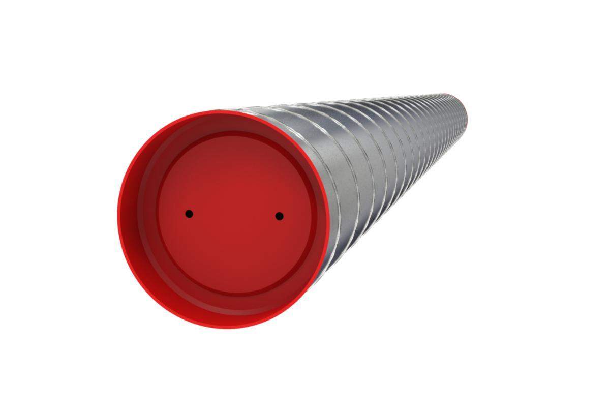 Rör HR, 3 m, lockade, spiralfalsat, Hallströms - KANAL HR 125 3M LO HALLSTRÖM