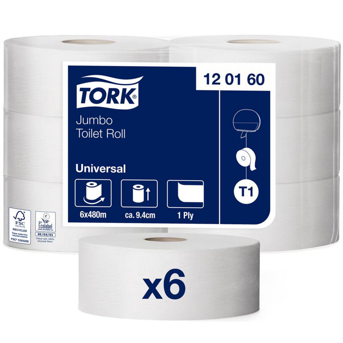 Toalettpapper Tork Jumbo T1 - TOA T-TORK BASIC 6-P 120160 120160