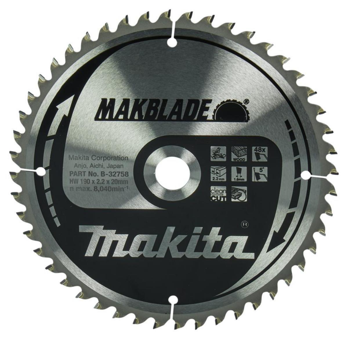 Sågklinga Makita Trä Makblade - SÅGKLINGA TRÄ 48T 190X20X2,2MM MAKITA B-32758