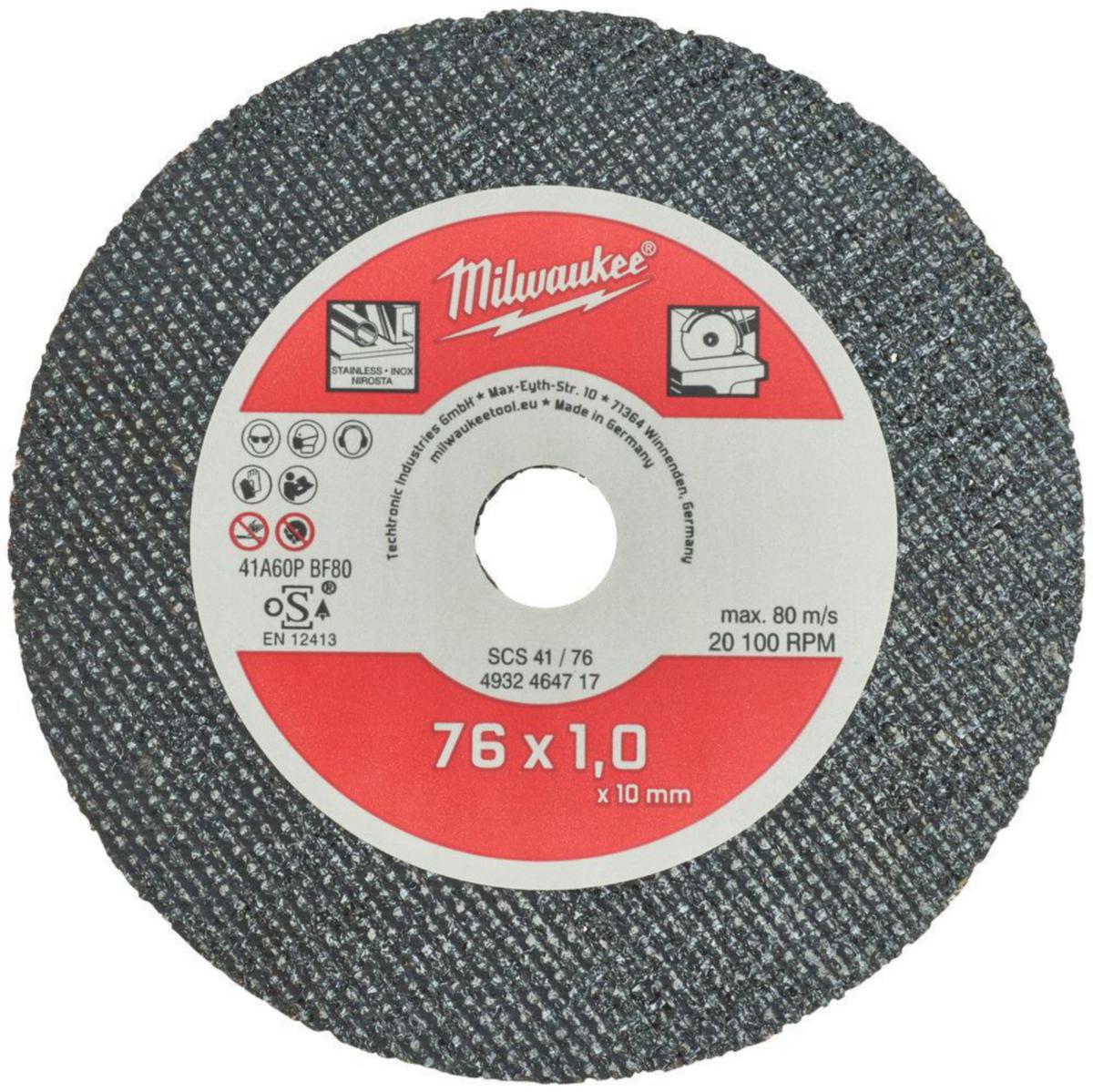 Kapskiva Milwaukee Gjutjärn PRO+ - METALLKAPSKIVA SCS41 / 76/10MM MILWAUKEE 4932464717