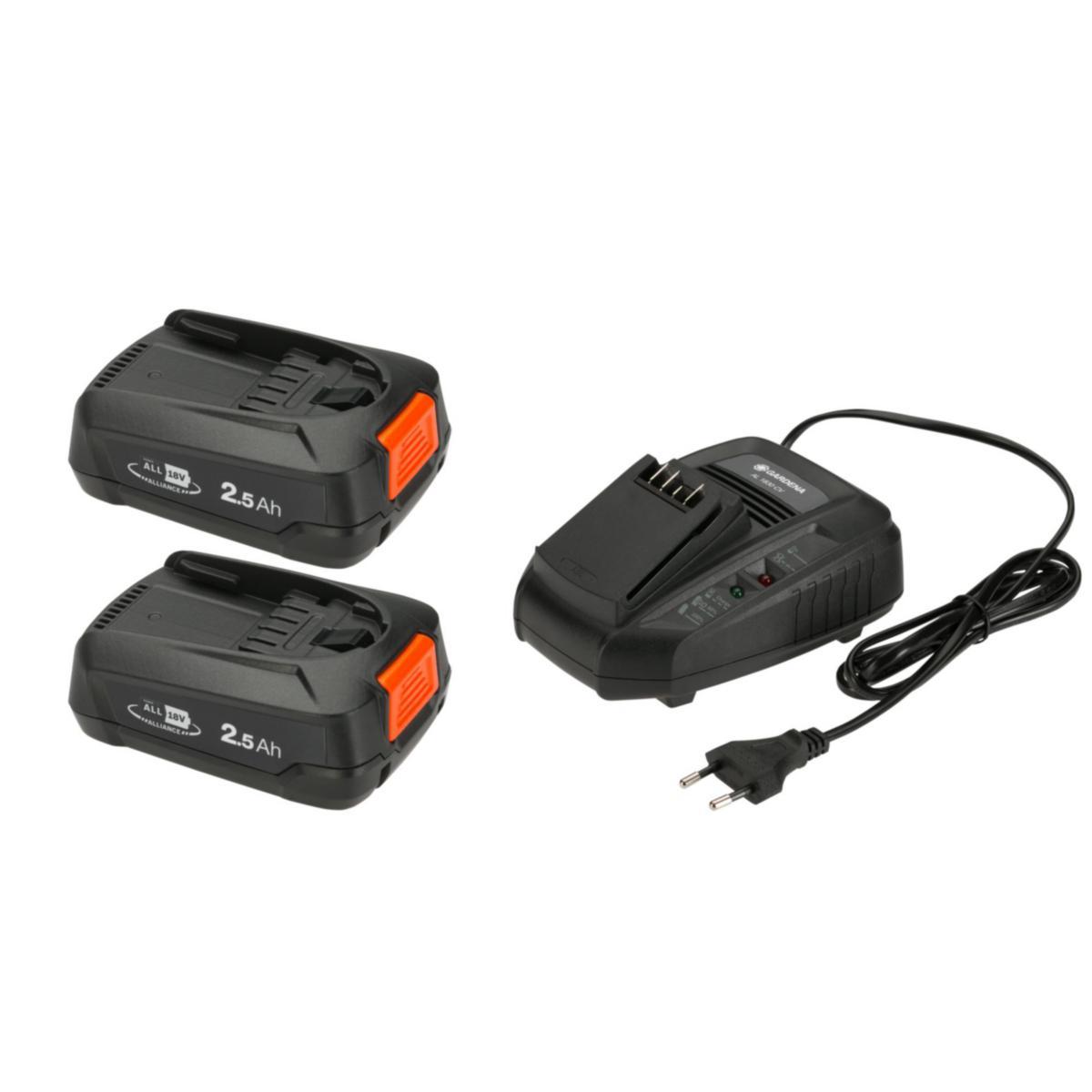 Batterikit Gardena 2.5 Ah - STARTKIT P4A 2 PBA18V45 AL1830 GARDENA 14907-20