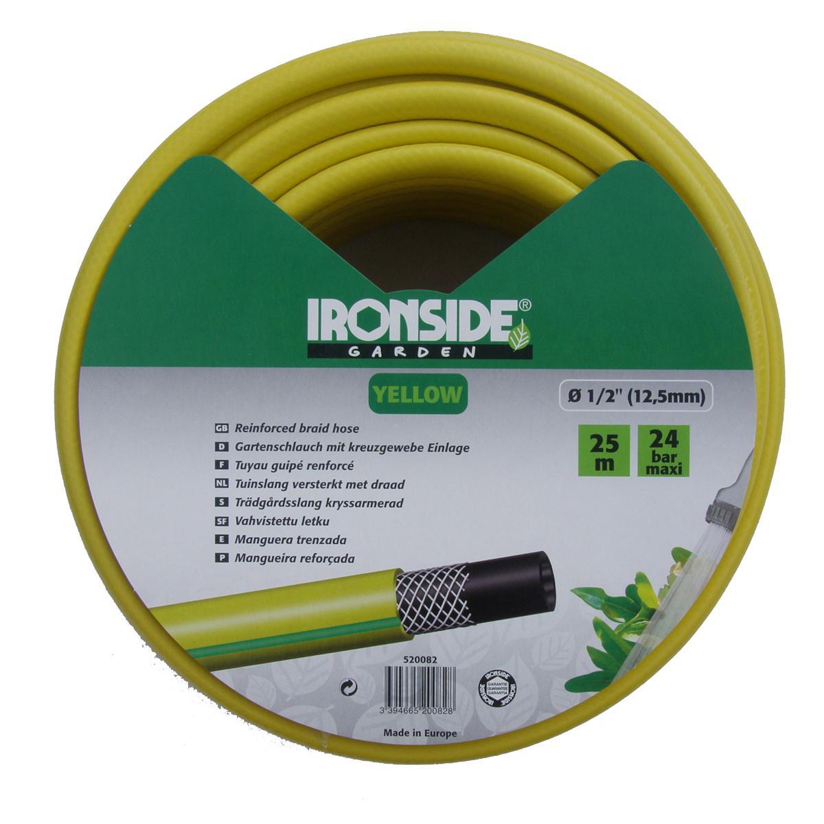 Vattenslang Ironside Gul - SLANG GUL KRYSS 1/2" 25M IRONSIDE