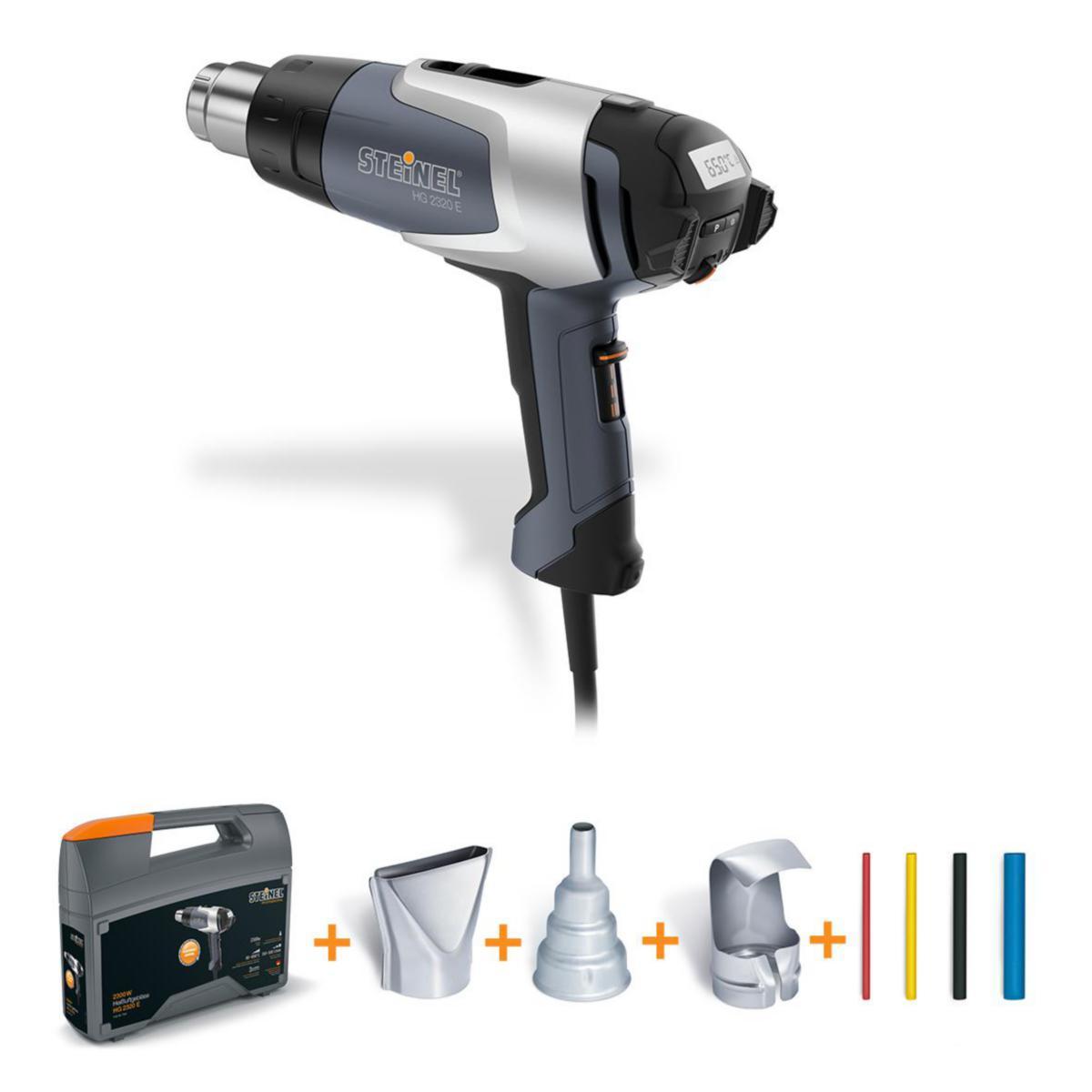 Hetluftspistol Steinel HG 2320E inkl. väska. - HETLUFTSPISTOL STEINEL HG2320E 2300W 80-630°C LCD-DISPLAY