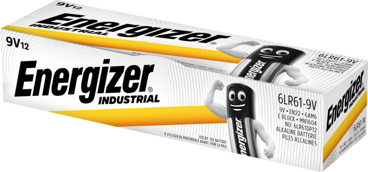 Batteri INDUSTRIAL 10/12-pack - BATTERI INDUST 9V/6LR61 DP12