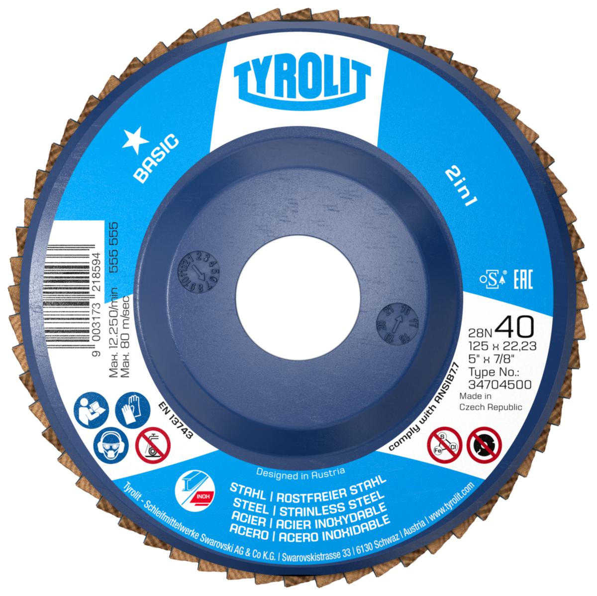 Lamellrondell Tyrolit Basic 2in1 Plan - LAMELLRONDEL TYROLIT BAS 2IN1 125X22.2 ZA80-B 28CLA