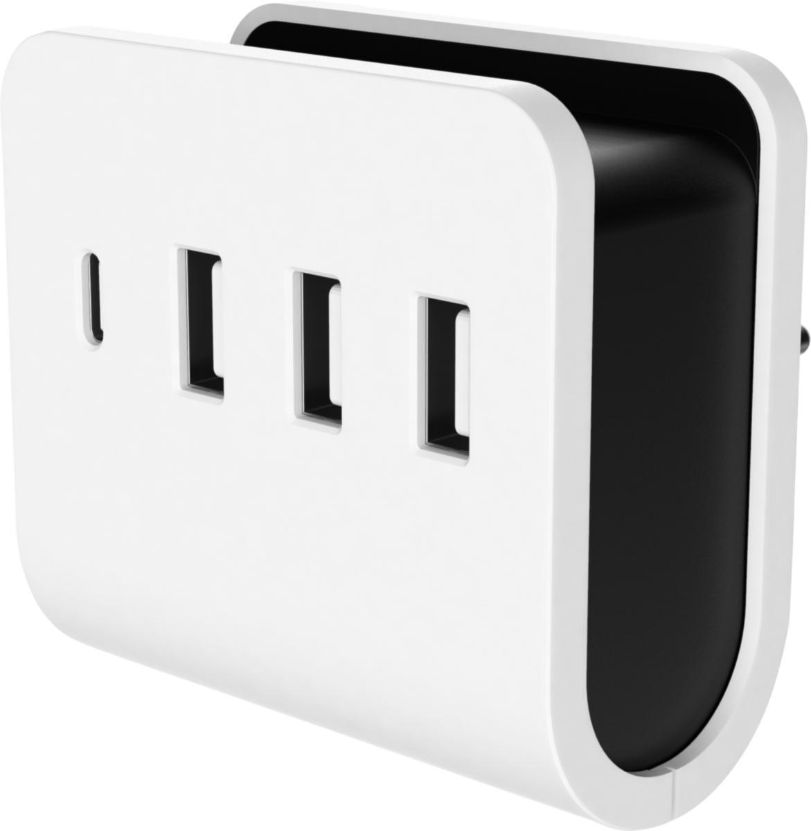Laddare vägguttag 4 USB, med hållare - GRENPROPP USB LADDARE 4-V 4000006041