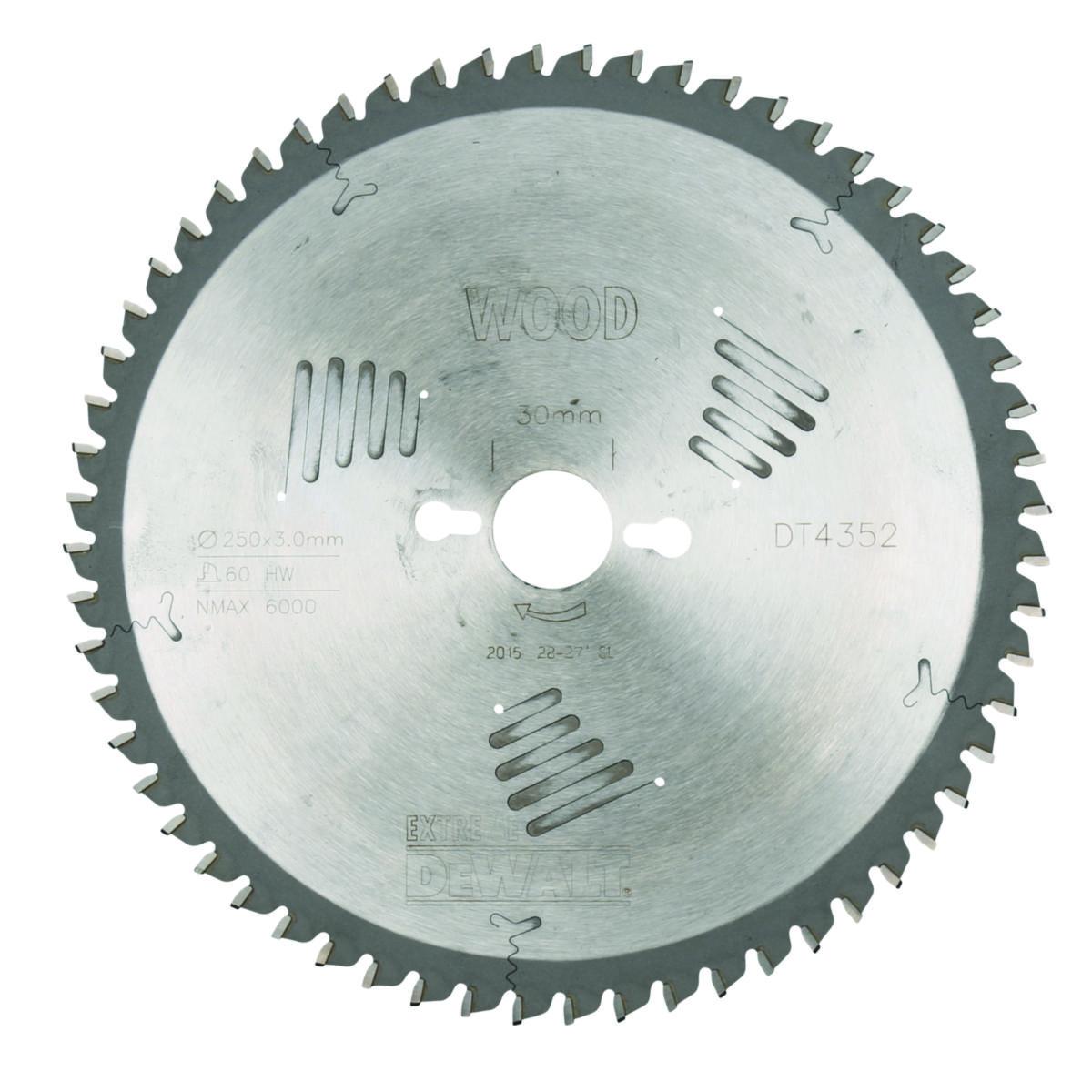 Cirkelsågklinga DEWALT DT4352 - SÅGKLINGA 250X30 60T HM60 TCG DEWALT DT4352-QZ