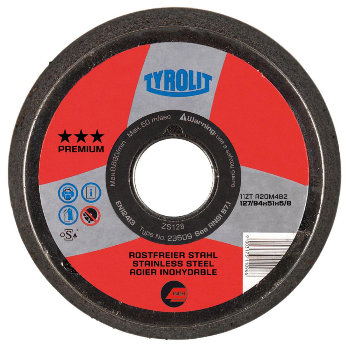 Slipskål Tyrolit Form 11ZT Inox - SLIPSKÅL 11ZT 127X51X5/8 A20M TYROLIT 23509