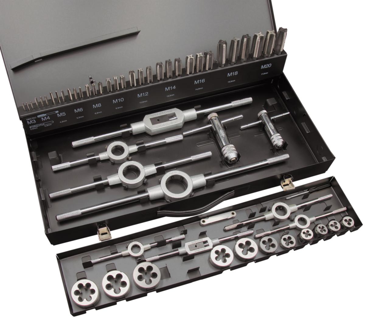 Gängsats Ironside M3-M20 HSS-G 55 delar i plåtlåda - GÄNGSATS M3-M20 IRONSIDE M3-M20 HSS 55 DELAR