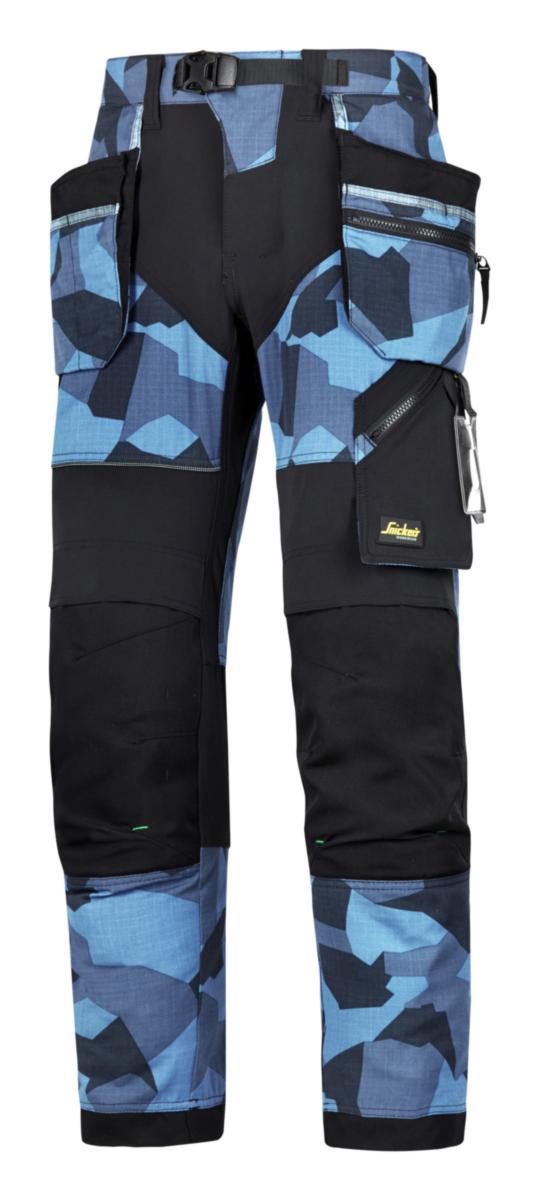 Midjebyxa Snickers 6902 FlexiWork - ARBETSBYXA FLEXIWORK HF MARIN CAMO/SV 154 SNICK 69028604154