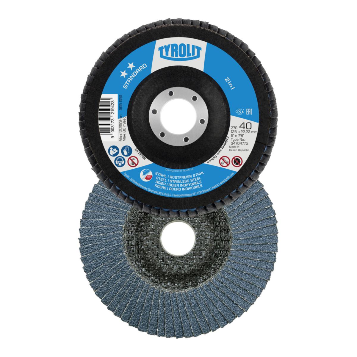 Lamellrondell Tyrolit Standard 2in1 Vinklad - LAM.ROND TYROLIT STD 2IN1 125X22.2 ZA40 27XLA 824385