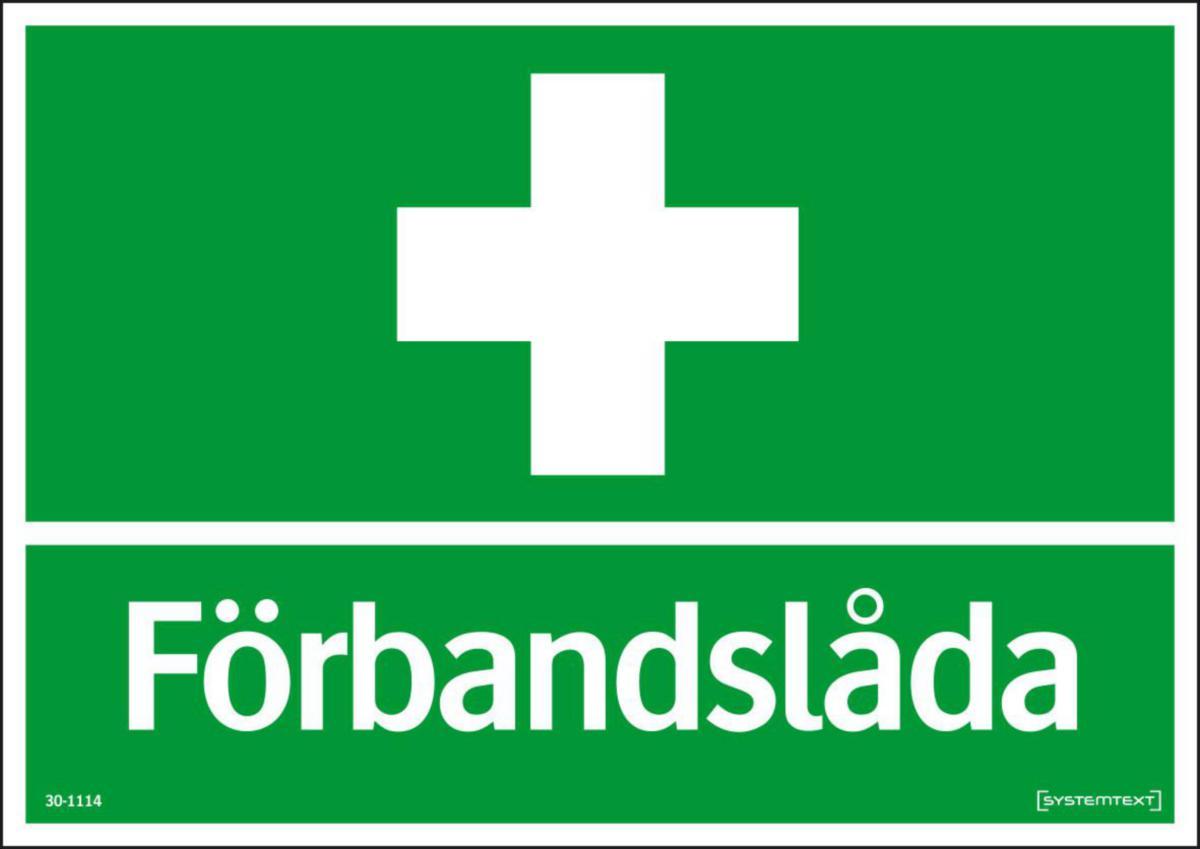 Nödskyltar - FÖRBANDSLÅDA 210X297 MM HP SYSTEMTEXT 301114