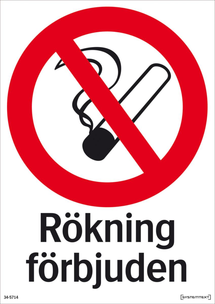 Förbudsskyltar "Rökning och eld" - RÖKNING FÖRBJUDEN 210X297 MM HP SYSTEMTE. 345714