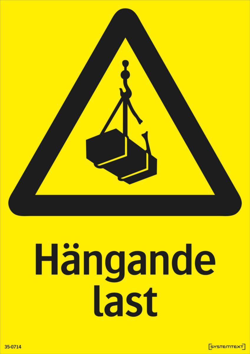 Varningsskyltar "övrigt" - HÄNGANDE LAST 210X297 MM HP SYSTEMTEXT 350714