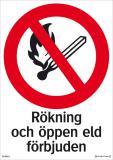 Förbudsskyltar "Rökning och eld"