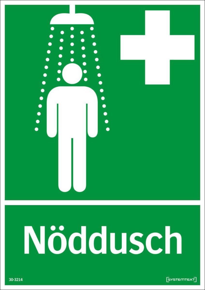 Nödskyltar - NÖDDUSCH 210X297 MM HP SYSTEMTEXT 303214