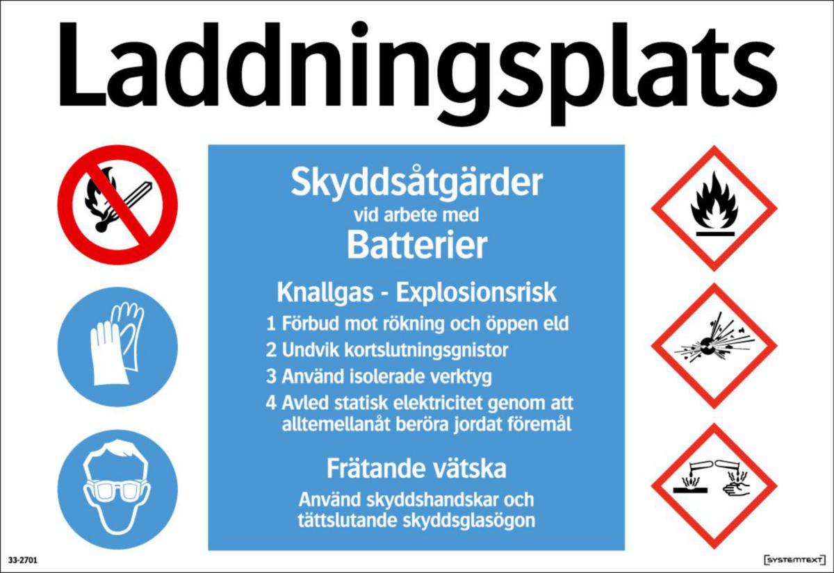 Kombinationsskyltar - LADDNINGSPLATS 400X275 MM HP SYSTEMTEXT 332701