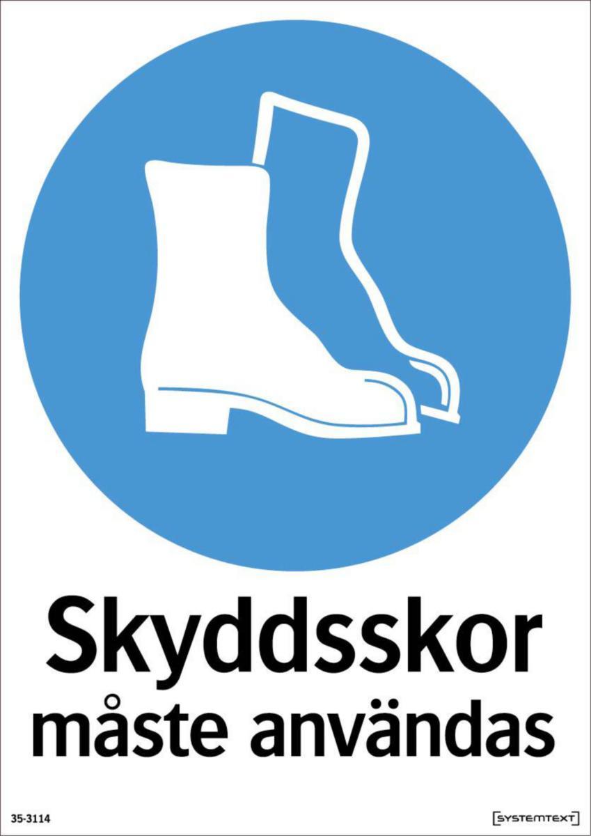 Påbudsskyltar "kläder" - SKYDDSSKOR MÅSTE ANVÄNDAS 210X297 MM HP SYSTEMTE. 353114
